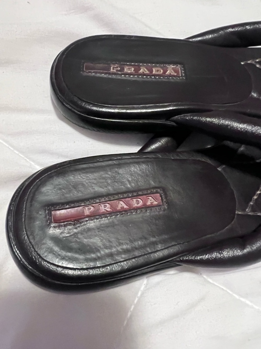 Prada Brown Nappa leather thong sandal - Picture 5 of 9
